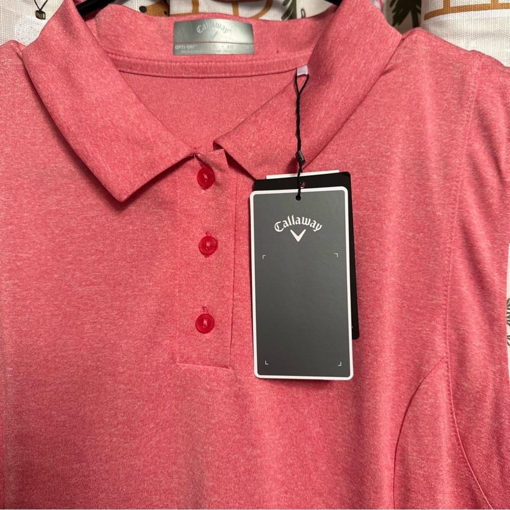 Callaway Woman’s Pink Collard Tank Top NWT - Picture 4 of 6